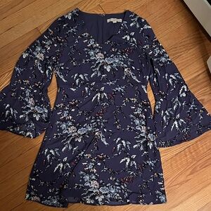 Loft Floral Bell Sleeve Dress